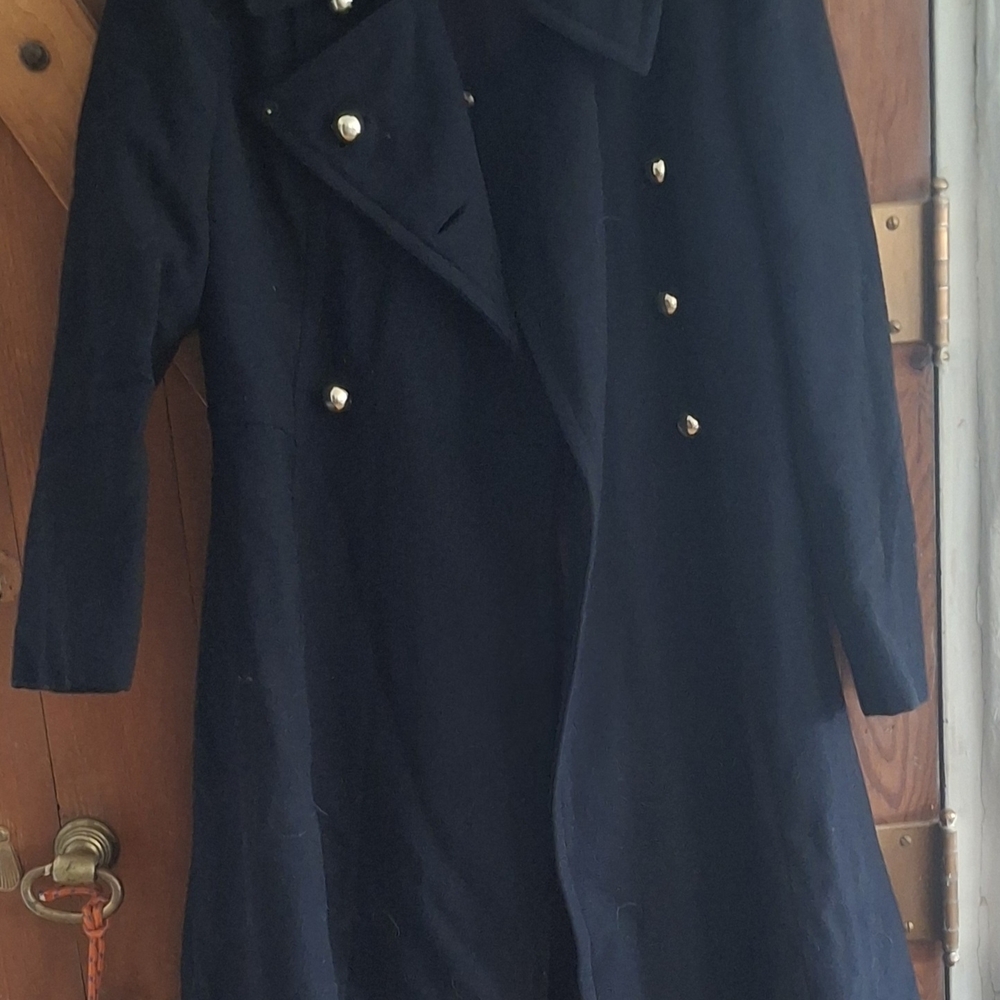 Classic Navy Double-Breasted Women's Pea Coat